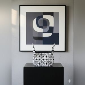 Versona Beaded Handbag – Black and White
